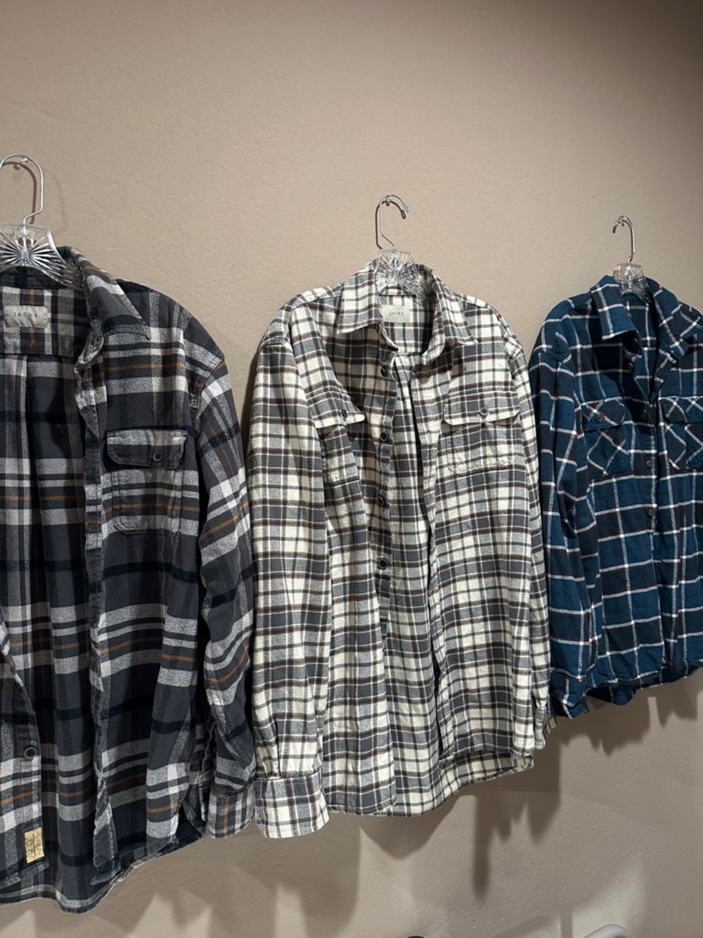 JACHS Flannel Shirt Button Up Long Sleeve Plaid Mens XL